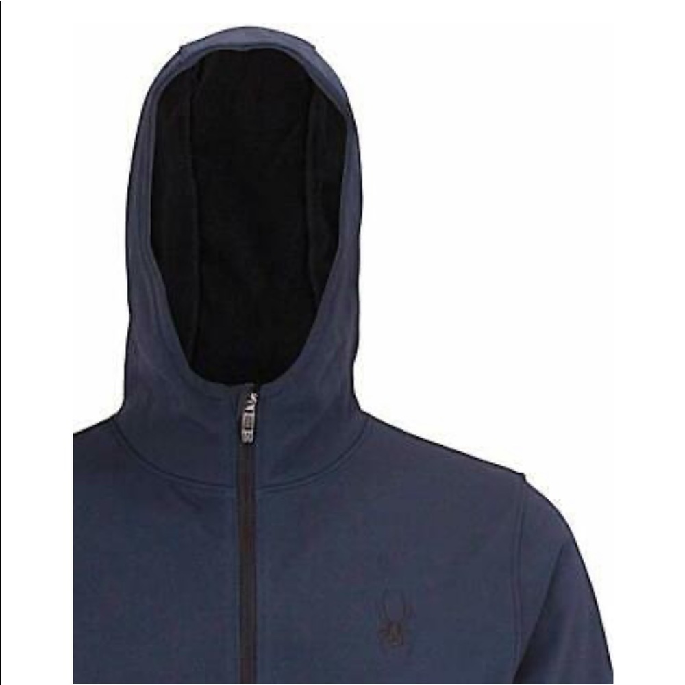 SPYDER Navy Blue HydroWeb SOFT SHELL Hooded JACKET